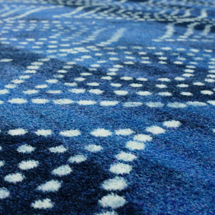 Technicolor Coastal Ogee Blue Area Rug