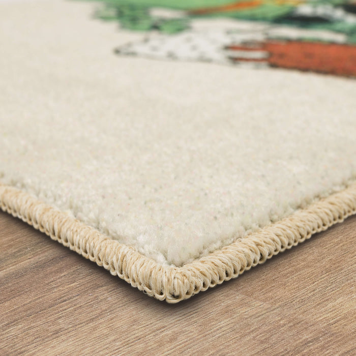Beards and Brews Green & White Accent Rug