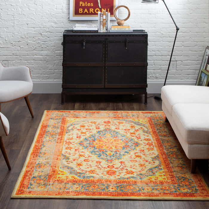 Technicolor Soraya Orange Area Rug