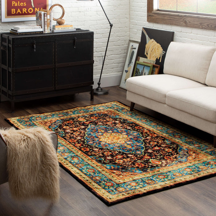 Technicolor Soraya Blue & Orange Area Rug