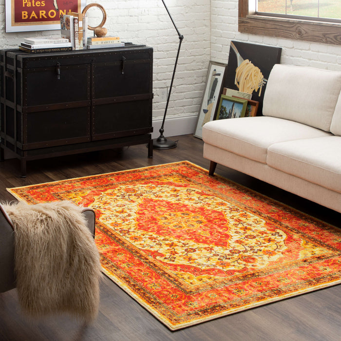 Technicolor Soraya Red & Gold Area Rug