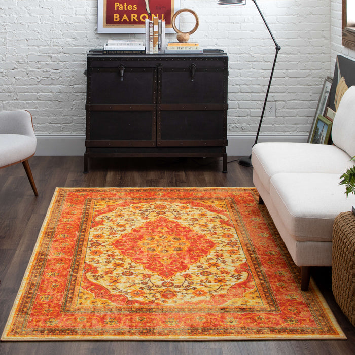 Technicolor Soraya Red & Gold Area Rug