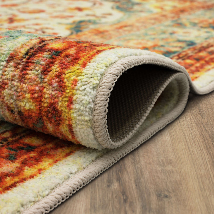 Technicolor Soraya Orange & Blue Area Rug