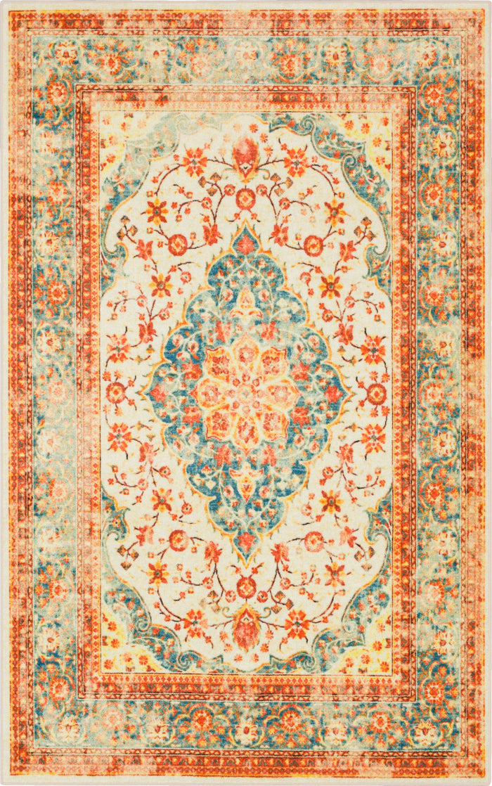 Technicolor Soraya Orange & Blue Area Rug