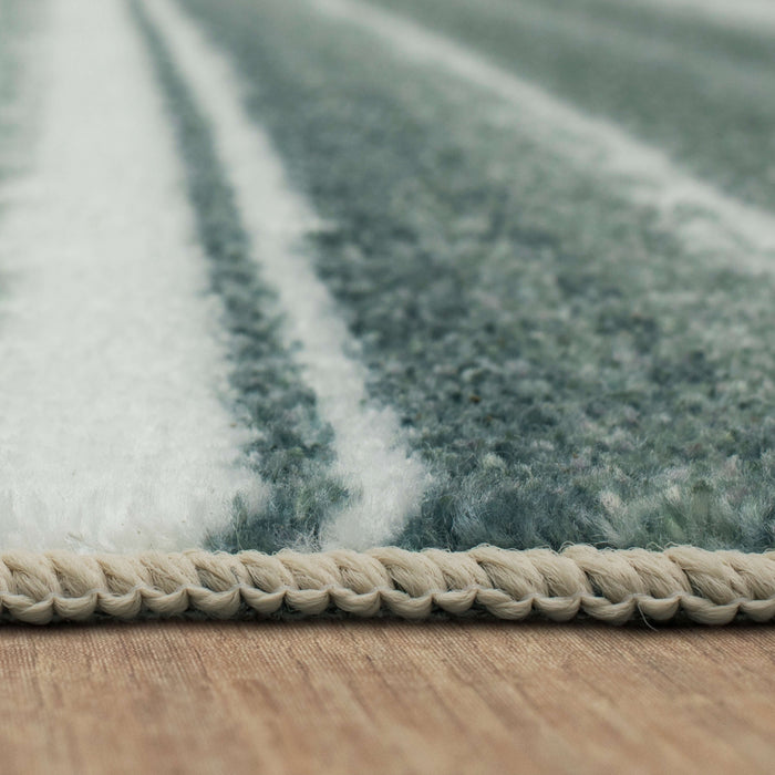 Technicolor Boho Stripe Grey Area Rug
