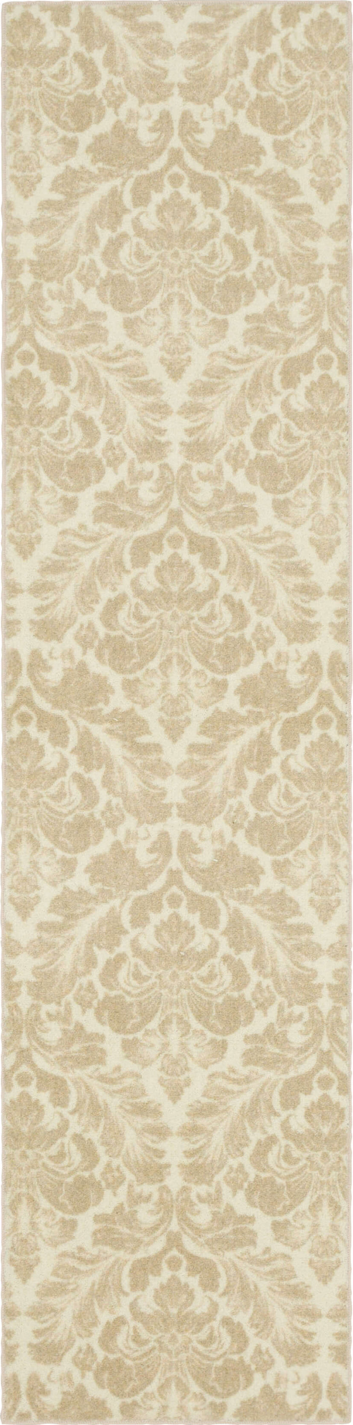 Technicolor Damask White Area Rug
