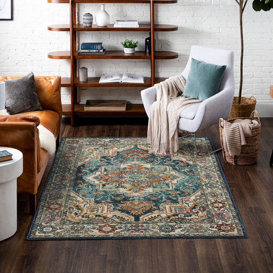 Arden Cain Blue Area Rug