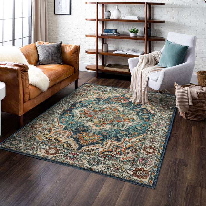 Arden Cain Blue Area Rug