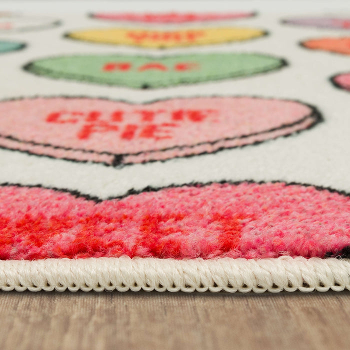 Valentine Sweethearts Pink Accent Rug