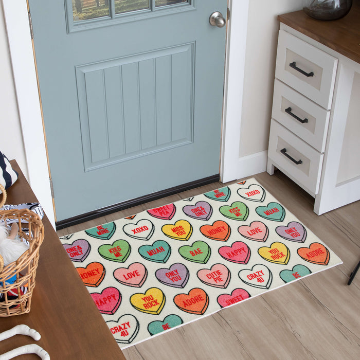 Valentine Sweethearts Pink Accent Rug