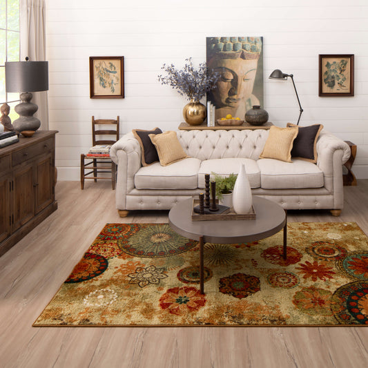 Acropolis Renalt Brown & Orange Area Rug