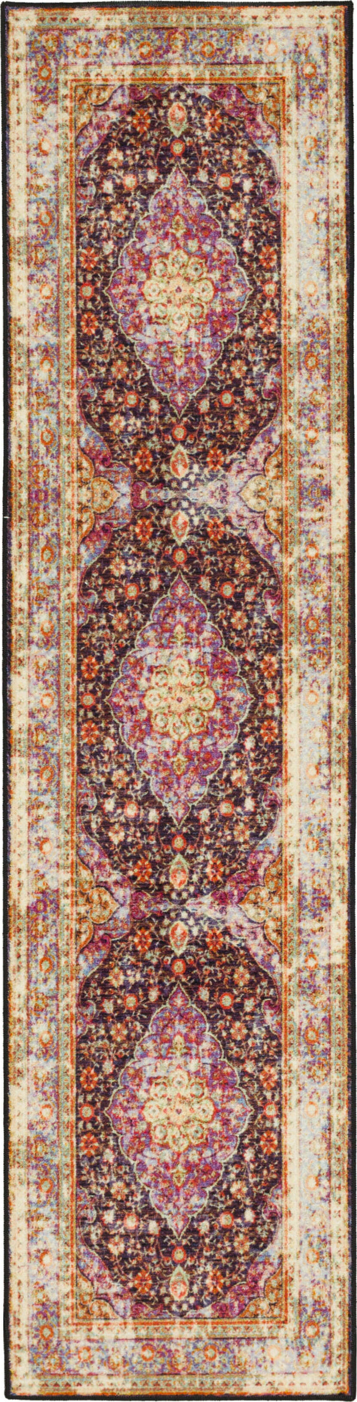 Technicolor Zara White & Purple Area Rug