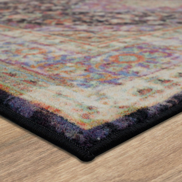 Technicolor Zara White & Purple Area Rug