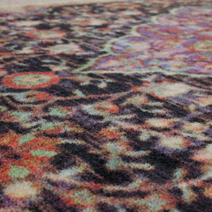 Technicolor Zara White & Purple Area Rug