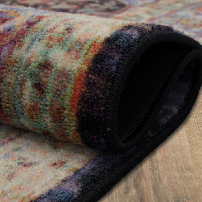 Technicolor Zara White & Purple Area Rug