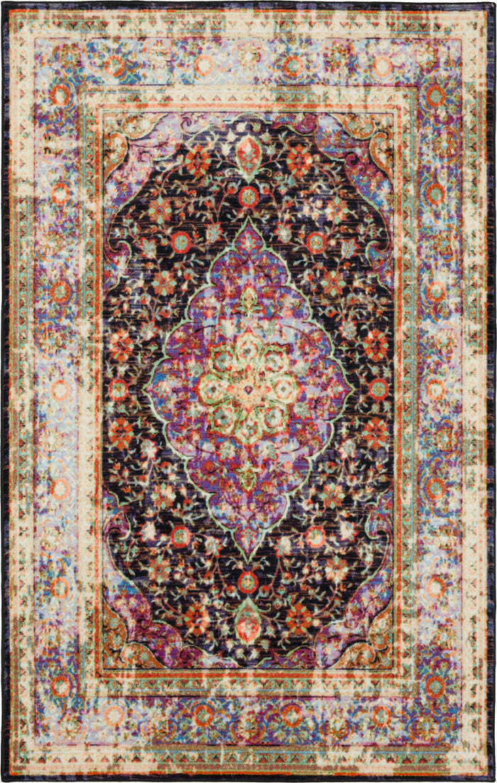 Technicolor Zara White & Purple Area Rug