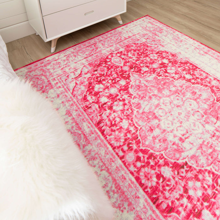 Technicolor Zara Pink Area Rug