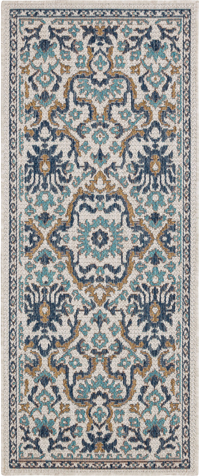Jackson Ikat Teal and Tan Area Rug