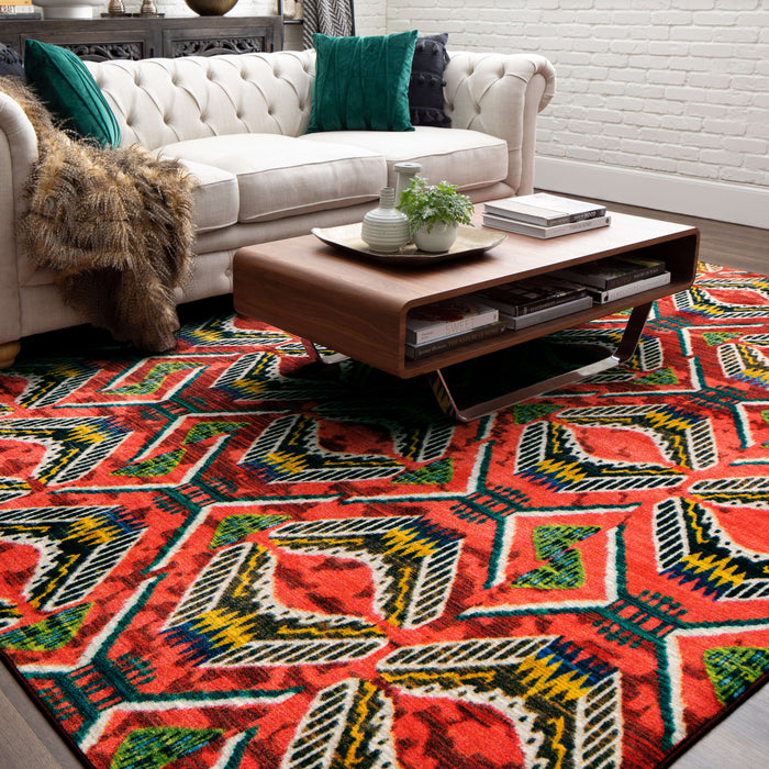 Zali Red Area Rug
