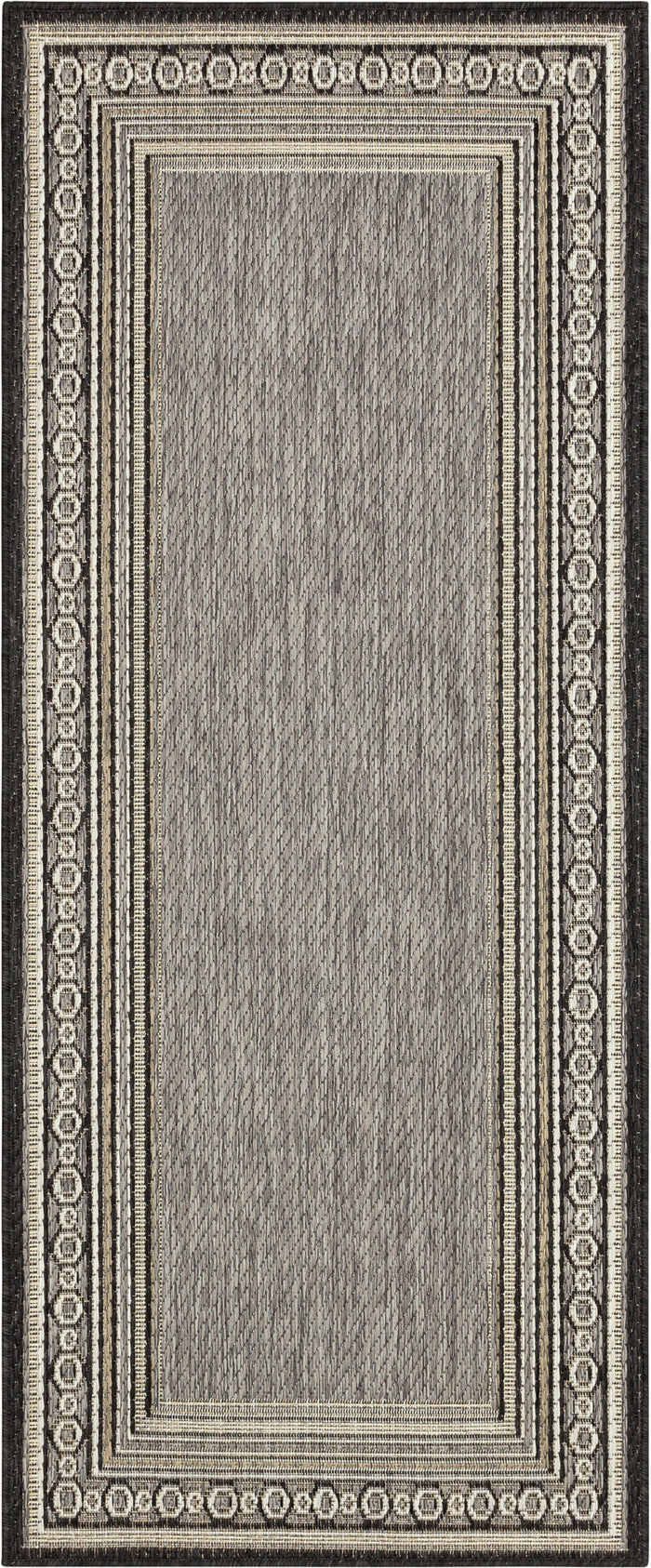 Jackson Geometric Border Grey Area Rug