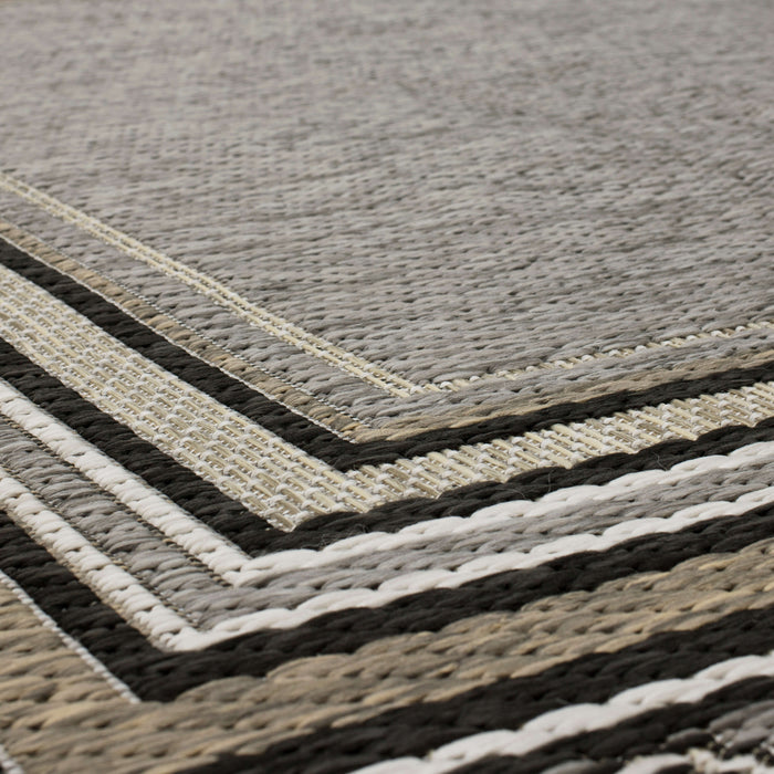 Jackson Geometric Border Grey Area Rug
