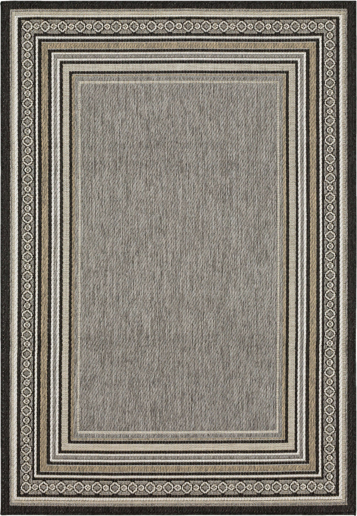 Jackson Geometric Border Grey Area Rug