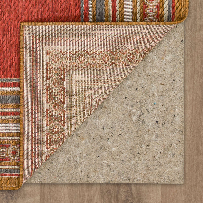 Jackson Geometric Border Orange Area Rug
