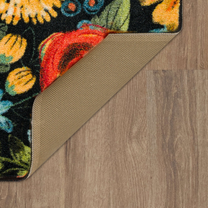 Chalkboard Floral Black Accent Rug