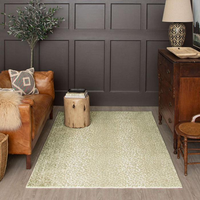 Technicolor Cheetah Skin Beige Area Rug