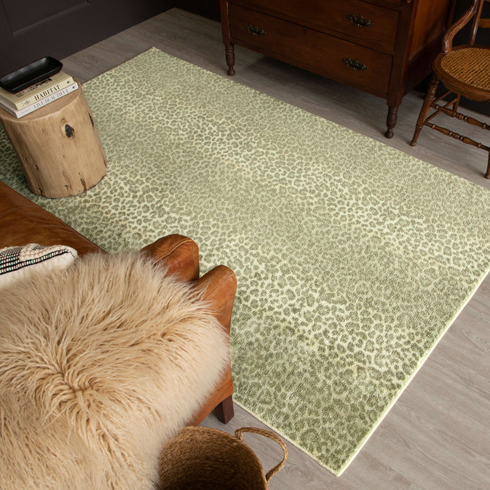 Technicolor Cheetah Skin Beige Area Rug