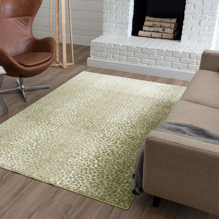 Technicolor Cheetah Skin Beige Area Rug
