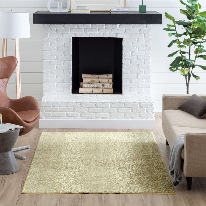Technicolor Cheetah Skin Beige Area Rug