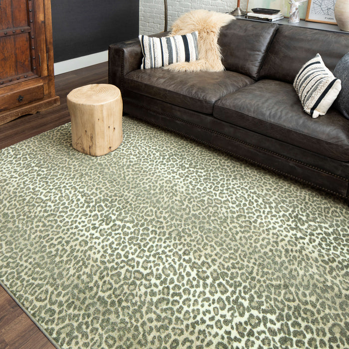 Technicolor Cheetah Skin Grey Area Rug