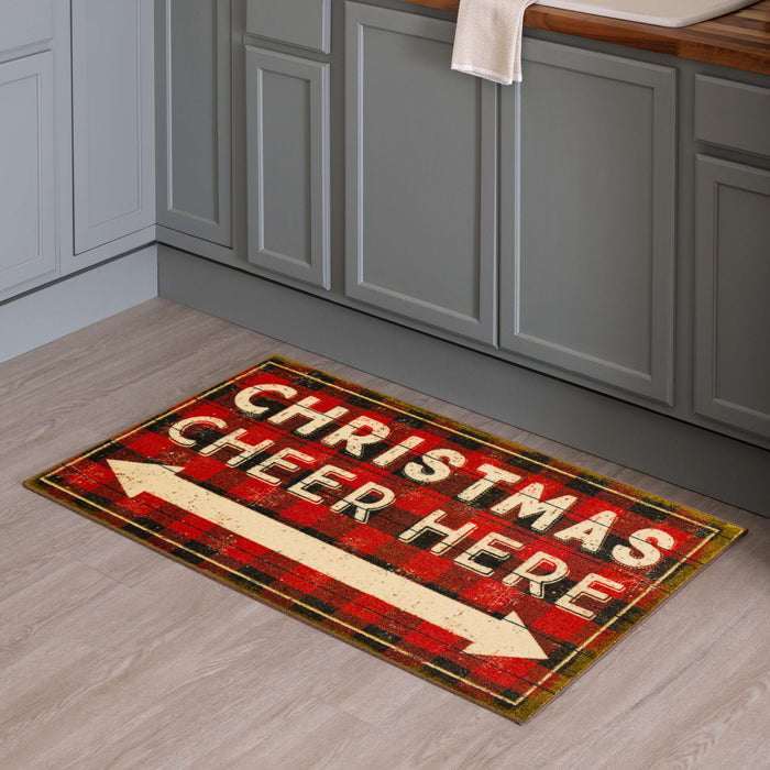 Christmas Cheer Red Accent Rug