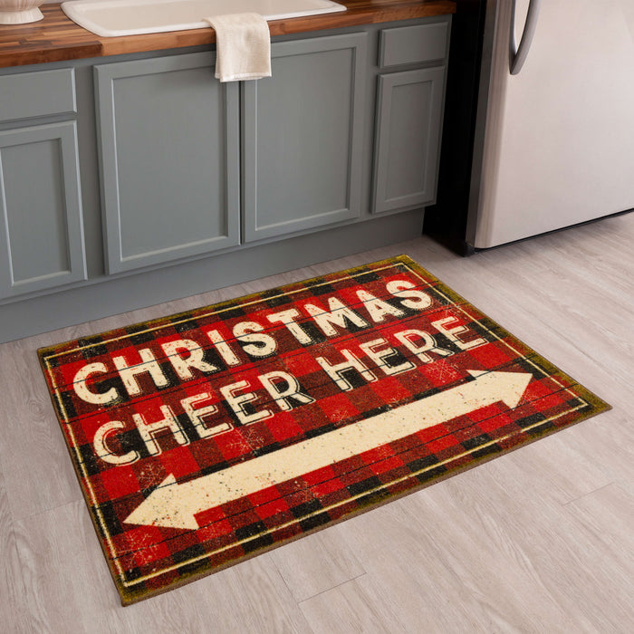 Christmas Cheer Red Accent Rug