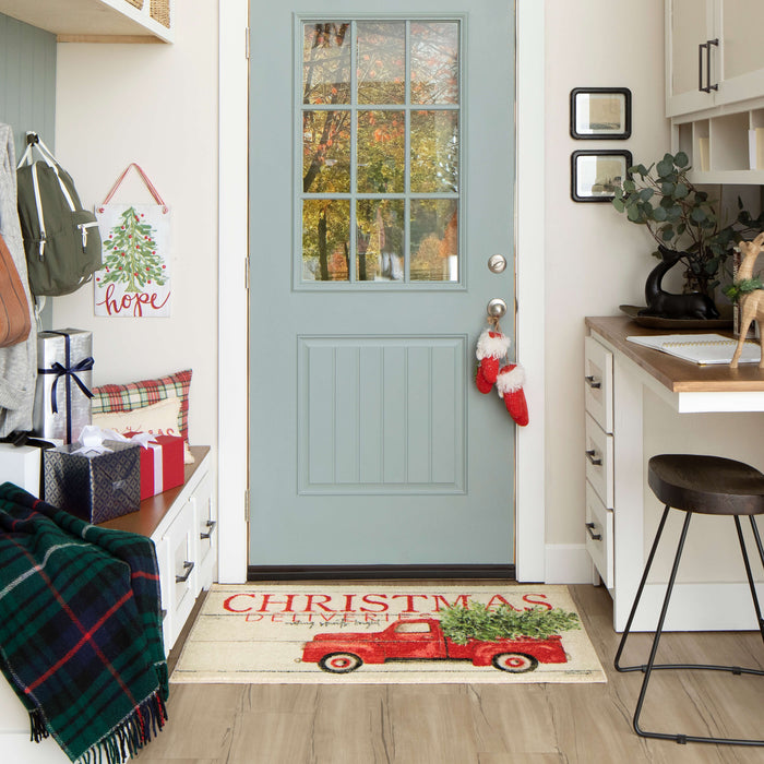 Christmas Deliveries Beige Accent Rug