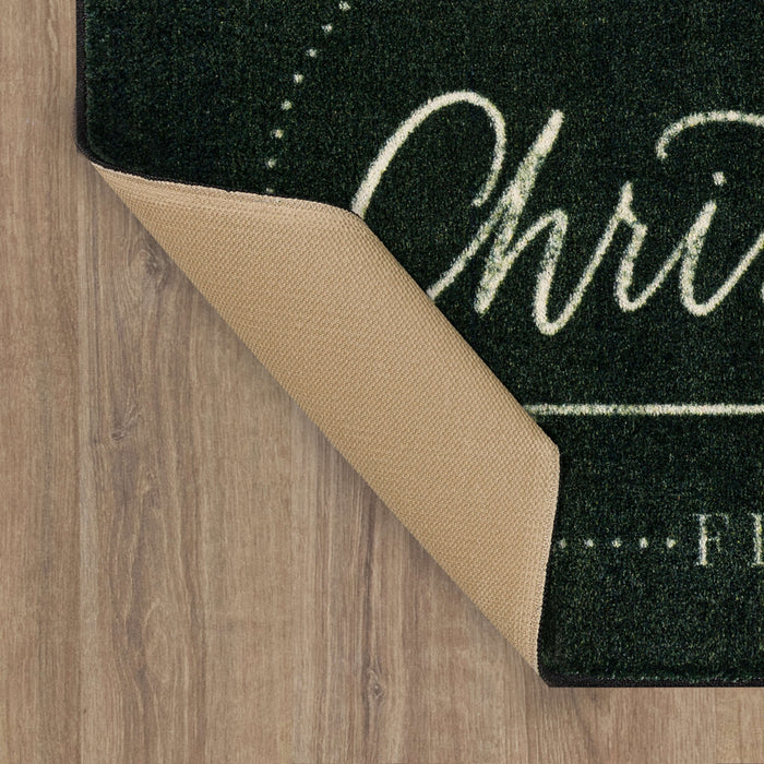 Christmas Tree Farm Black Accent Rug