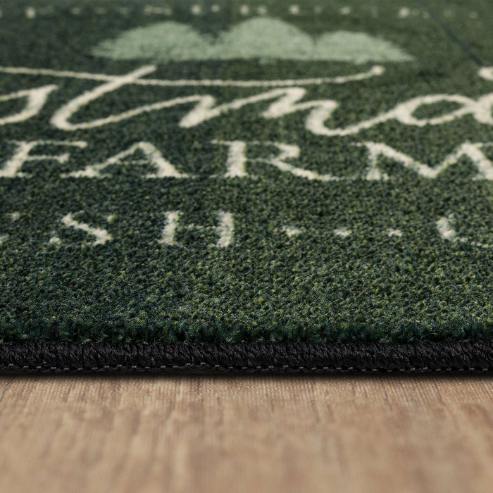 Christmas Tree Farm Black Accent Rug