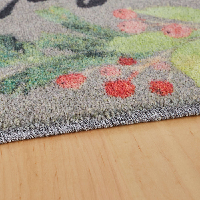 Christmas Wreath Gray Accent Rug