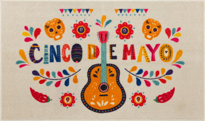Cinco de Mayo Guitar Multicolor Accent Rug