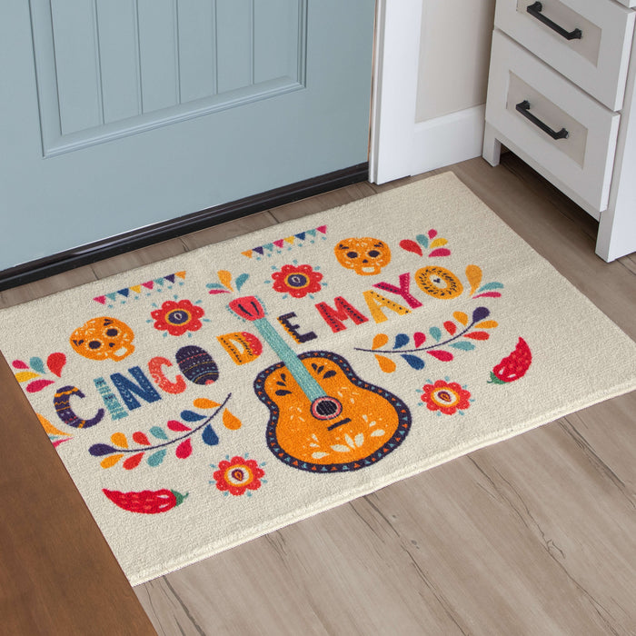 Cinco de Mayo Guitar Multicolor Accent Rug