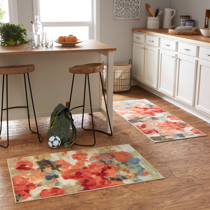 Watercolor Bloom Multicolor Accent Rug