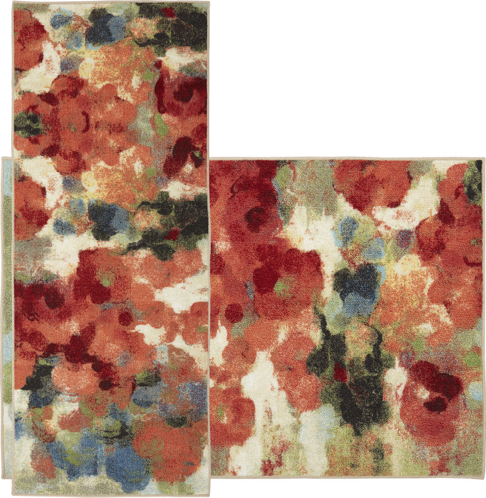 Watercolor Bloom Multicolor Accent Rug