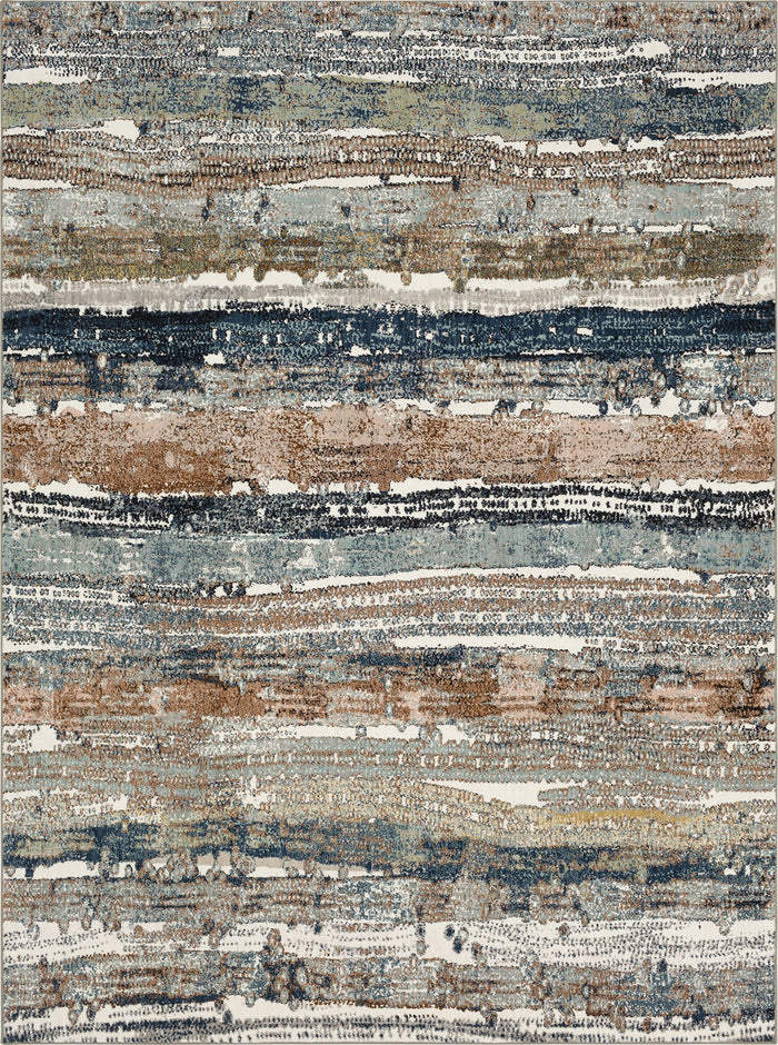 Karastan Epiphany Colorful Waves Robins Egg Area Rug