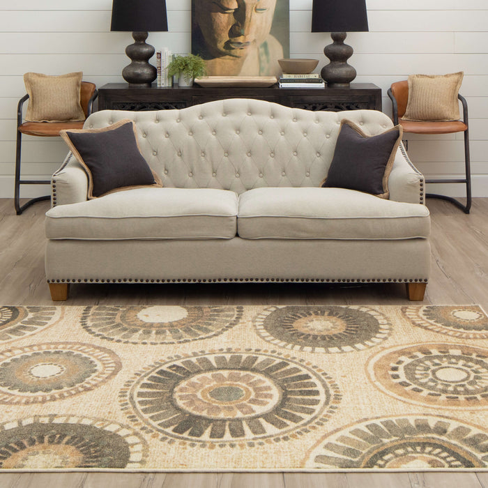 Technicolor Beverly White Area Rug