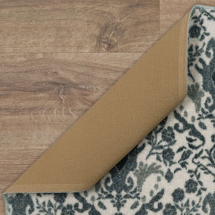 Damask Tile Grey and White Accent Rug