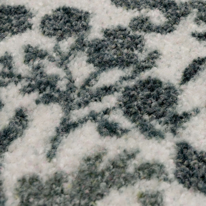 Damask Tile Grey and White Accent Rug