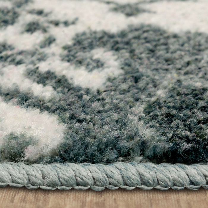 Damask Tile Grey and White Accent Rug