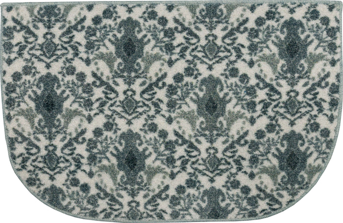 Damask Tile Grey and White Accent Rug
