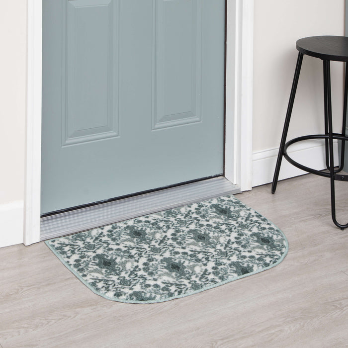 Damask Tile Grey and White Accent Rug